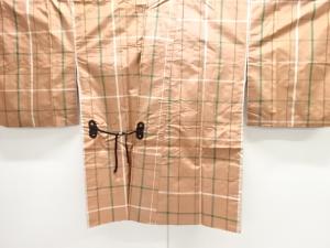 格子織出し米沢紬道中着